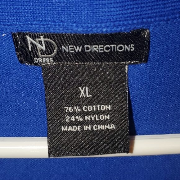 New Directions royal blue jacket sweater 3/4 slv - Picture 3 of 4